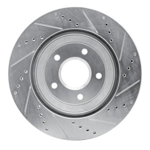 Cadillac XLR Brake Rotor (1) - Right Front - R1 Concepts - Drilled & Slotted - Silver - `97-`09